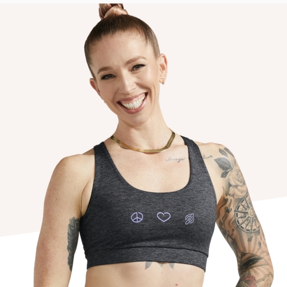 Peloton Heathered Open Back Bra size M